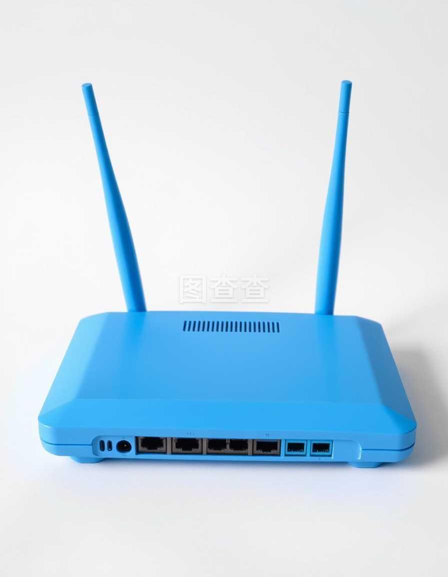 双天线蓝色路由器 现代家庭互联网连接的核心